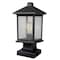 Z-Lite Portland 1 Light Outdoor Pier Mounted Fixture, Oil Rubbed Bronze & Clear Beveled 531PHMS-SQPM-ORB - alternate 1